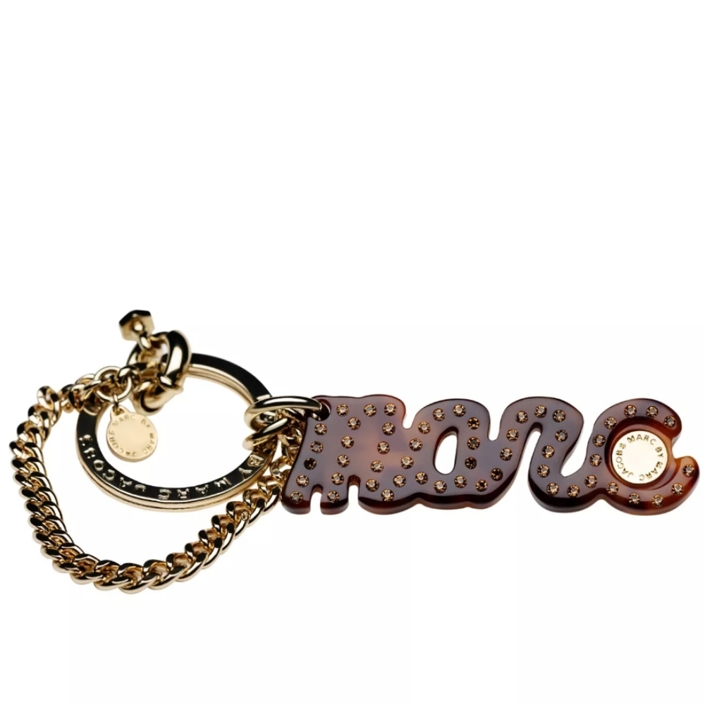 Marc by Marc Jacobs Dark Tortoise signature The Tote Bag Charm x Key Ring